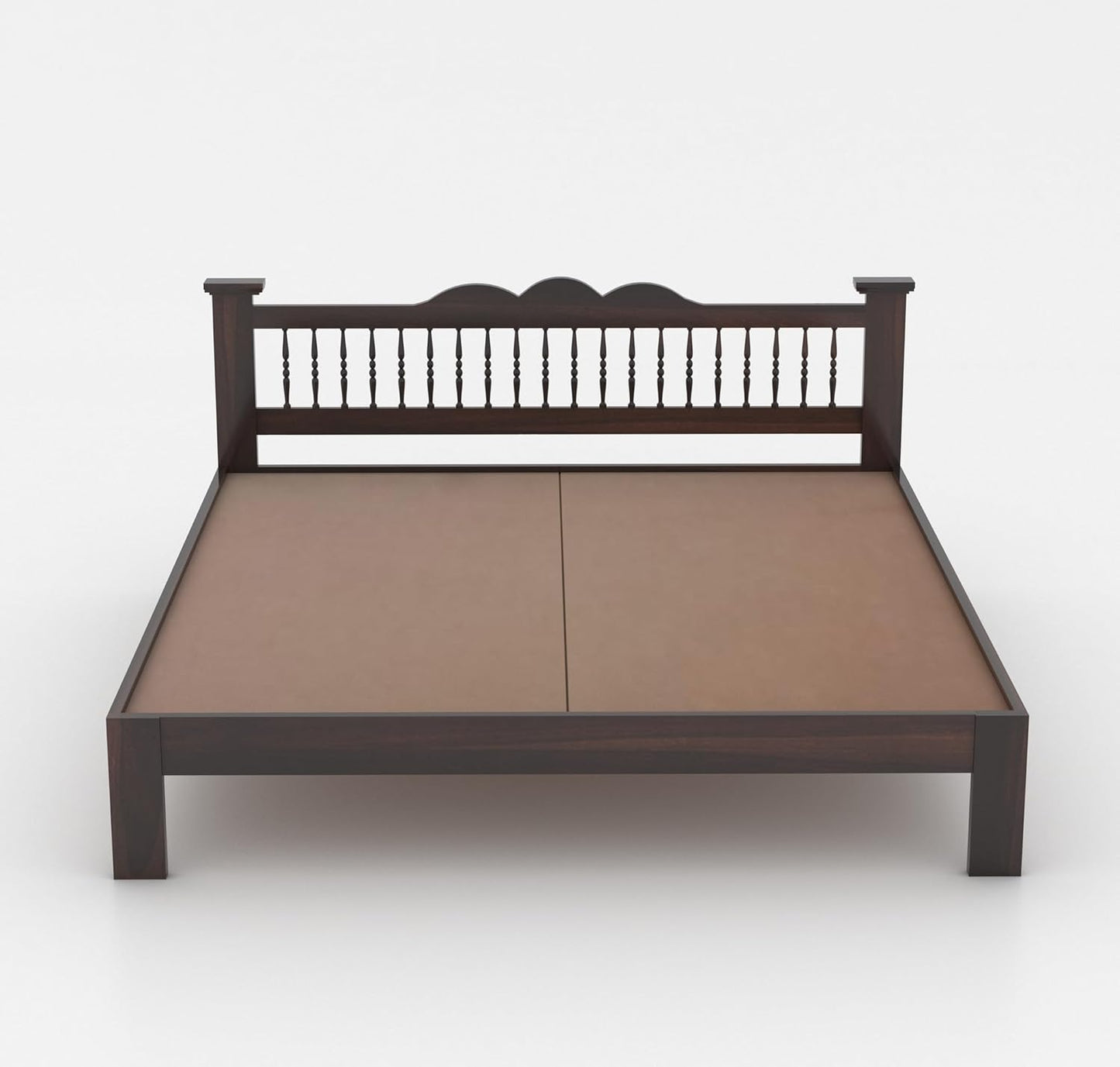 Solid Sheesham Wood Queen Double Bed Cot Without Storage