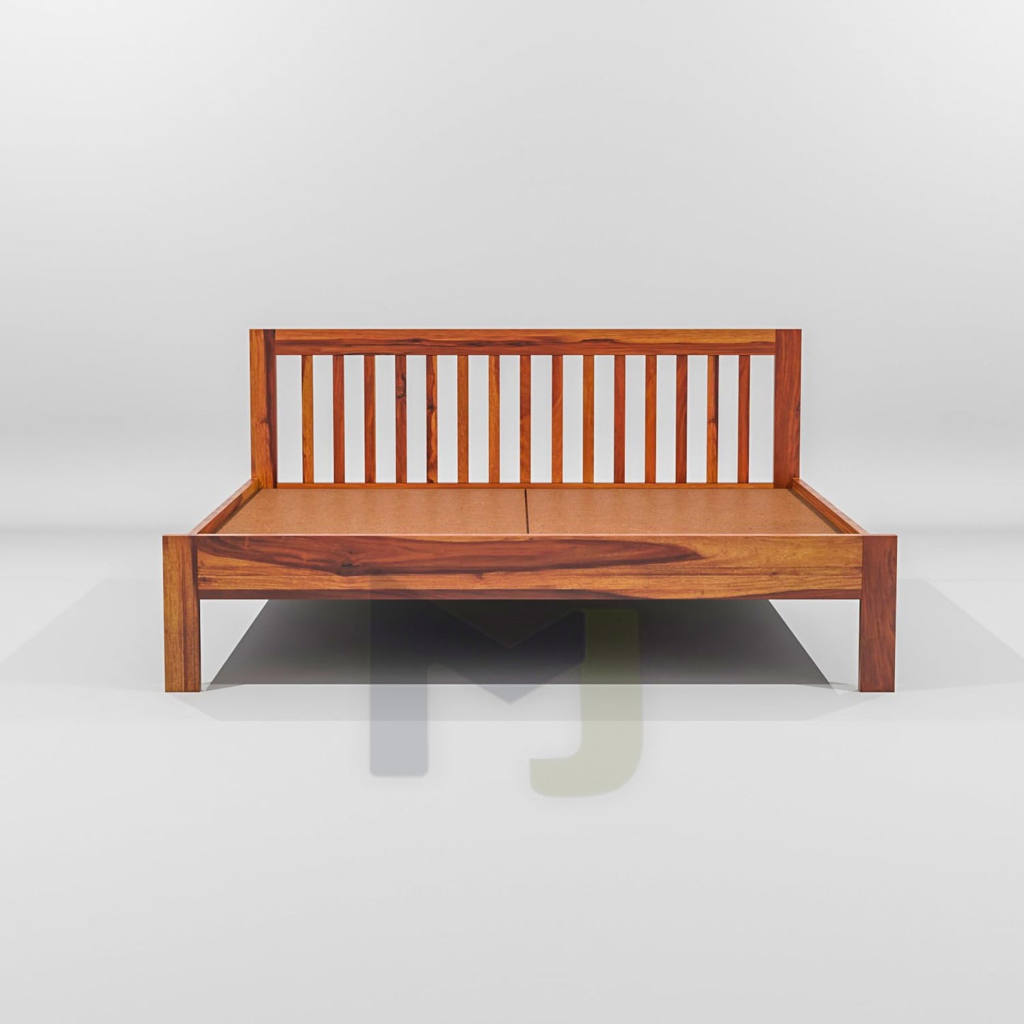 Solid Sheesham Wood Low Height Platform King Bed Without Storage
