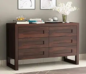 Solid Sheesham Wood 6-Drawer Chest of Drawers Sideboard