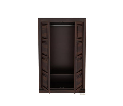 Solid Sheesham Wood 2-Door Wardrobe with Drawers & Shelves