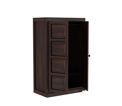 Solid Sheesham Wood 2-Door Wardrobe with Drawers & Shelves