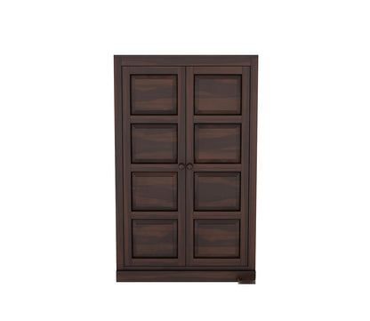 Solid Sheesham Wood 2-Door Wardrobe with Drawers & Shelves