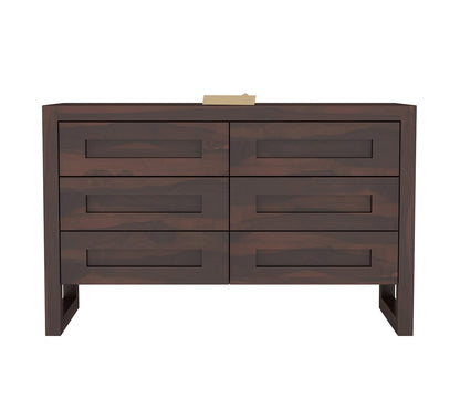 Solid Sheesham Wood 6-Drawer Chest of Drawers Sideboard