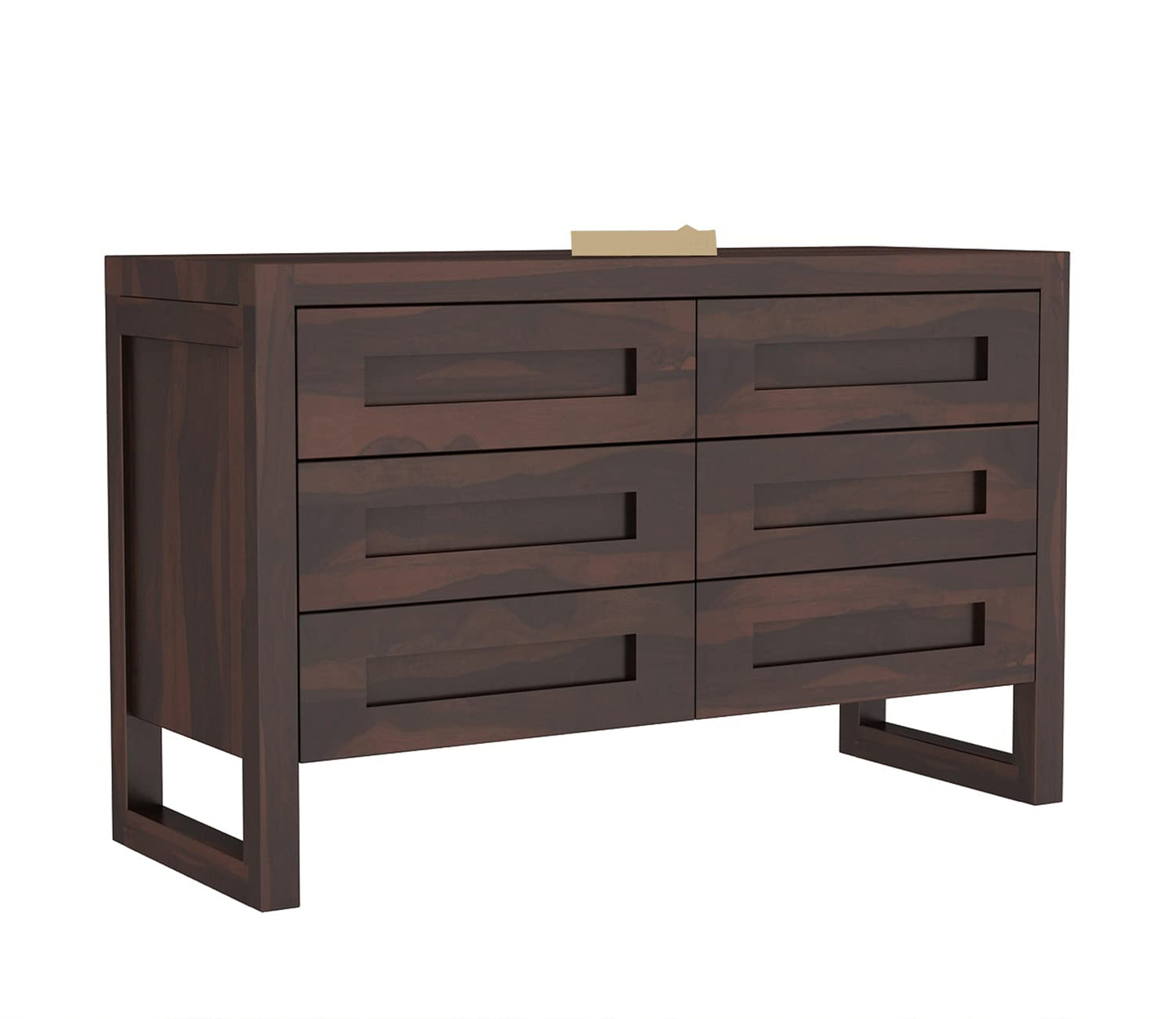 Solid Sheesham Wood 6-Drawer Chest of Drawers Sideboard