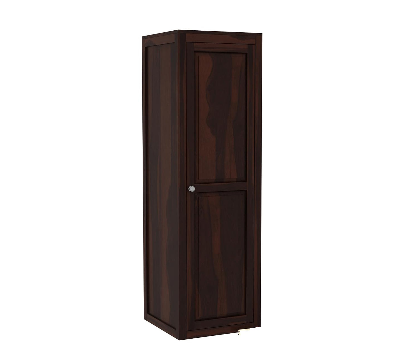 Solid Sheesham Wood Single Door Almirah Wardrobe with Shelves