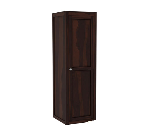 Solid Sheesham Wood Single Door Almirah Wardrobe with Shelves