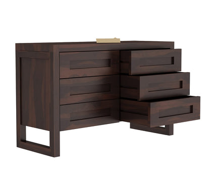 Solid Sheesham Wood 6-Drawer Chest of Drawers Sideboard