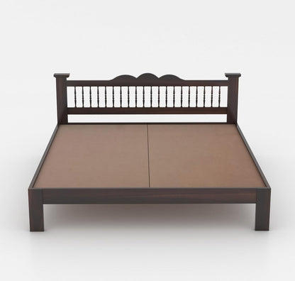 Solid Sheesham Wood Queen Double Bed Cot Without Storage