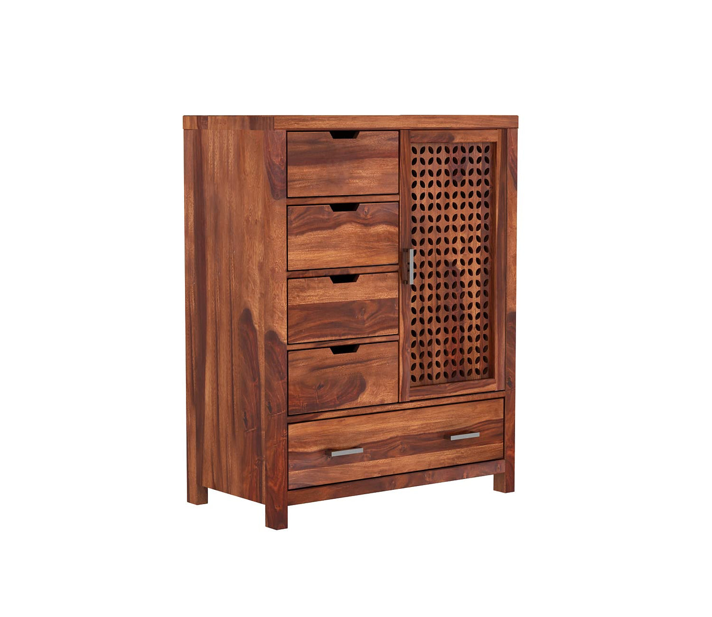 Solid Sheesham Wood 5-Drawer Chest of Drawers Sideboard