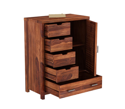 Solid Sheesham Wood 5-Drawer Chest of Drawers Sideboard