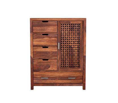 Solid Sheesham Wood 5-Drawer Chest of Drawers Sideboard