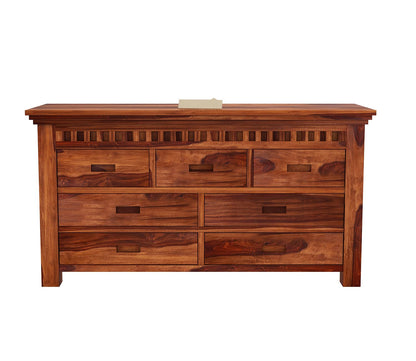 Solid Sheesham Wood Chest of Drawers / Dresser Cabinet with 7 Drawers