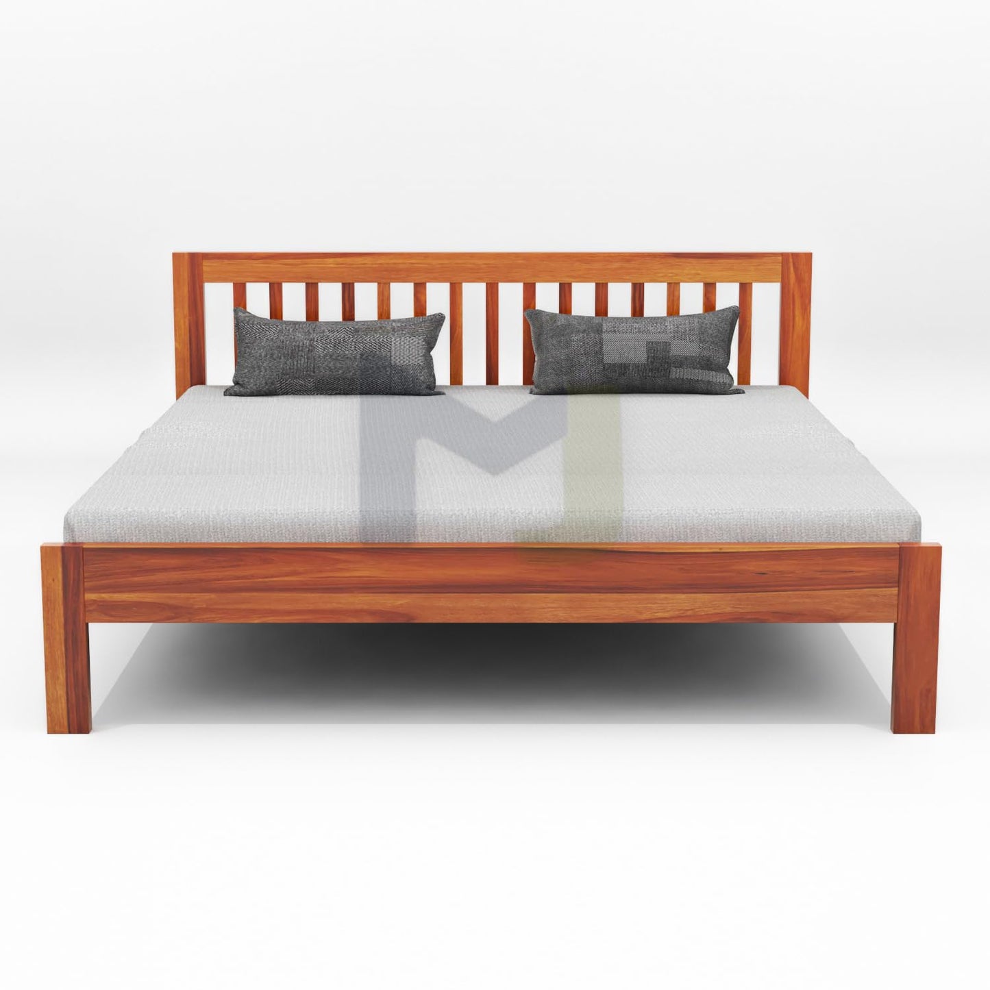 Solid Sheesham Wood Low Height Platform King Bed Without Storage