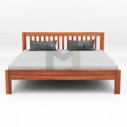 Solid Sheesham Wood Low Height Platform King Bed Without Storage