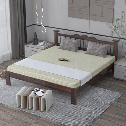 Solid Sheesham Wood Queen Double Bed Cot Without Storage